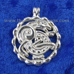 viking inspired cat pendant