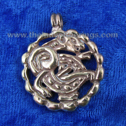 viking inspired cat pendant